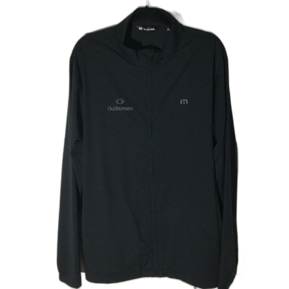 Travis Mathew Jacket Men’s Size L Black Full Zip Gulstream Embroidered Logo